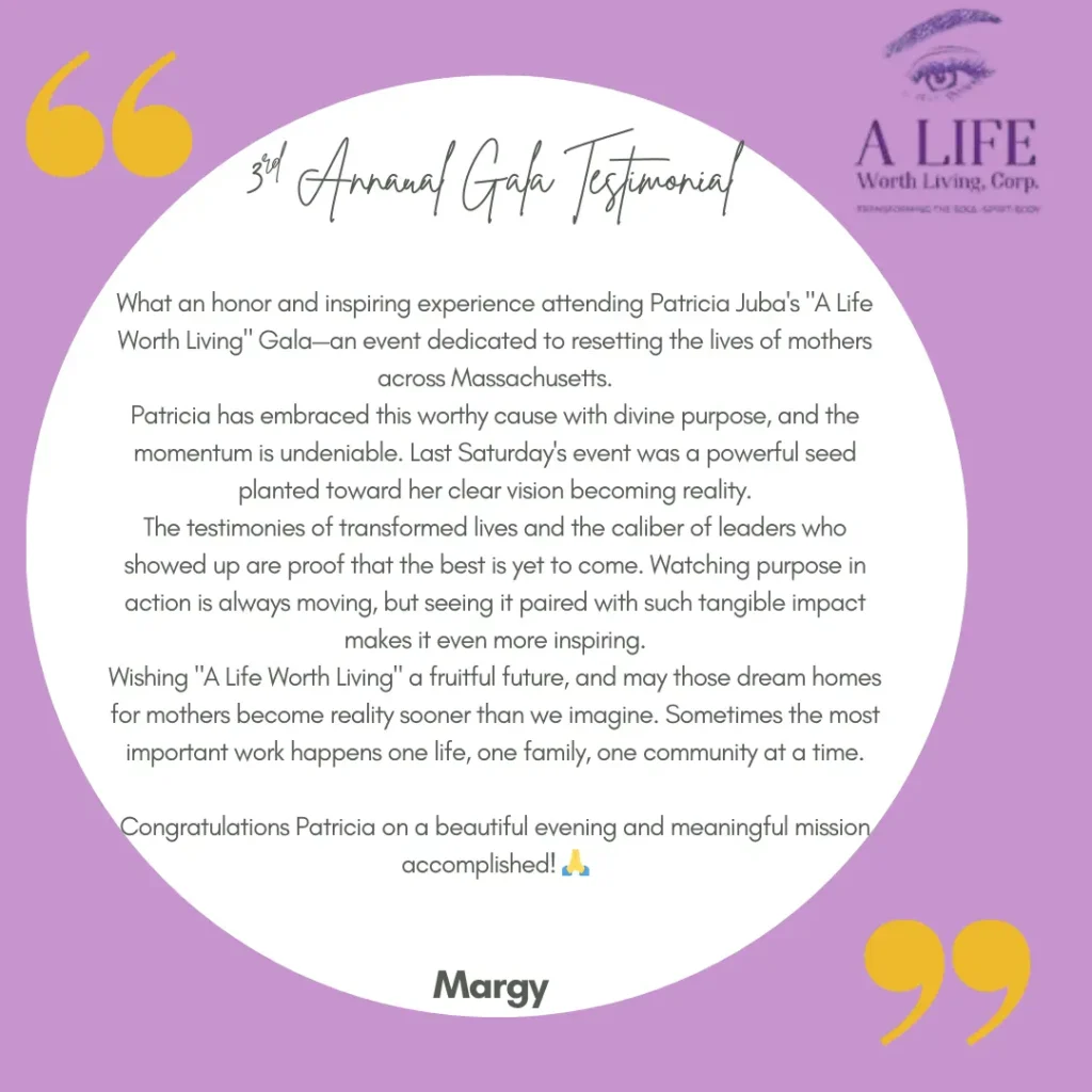 3rd Annual Gala testimonials Margy O